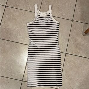 H&M Striped Black and White Sleeveless Dress